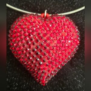 Red Crystal Heart Pendant Necklace